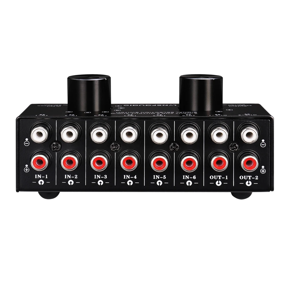 

Switcher 6 in 2 Out or 2 in 6 Out Headphone Speaker Switcher Stereo Sound Source Signal Selection Switcher, Interface Adopts