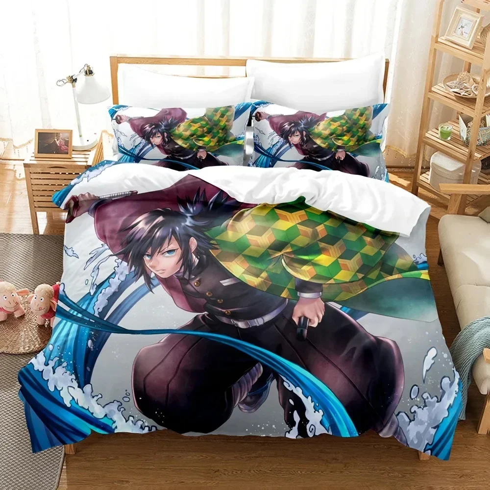

3D Print Cartoons Demon Slayer Printed Bed Set Duvet Cover Pillowcase Bedding Set Linen Sheet Quilt Cover Full Queen King Size