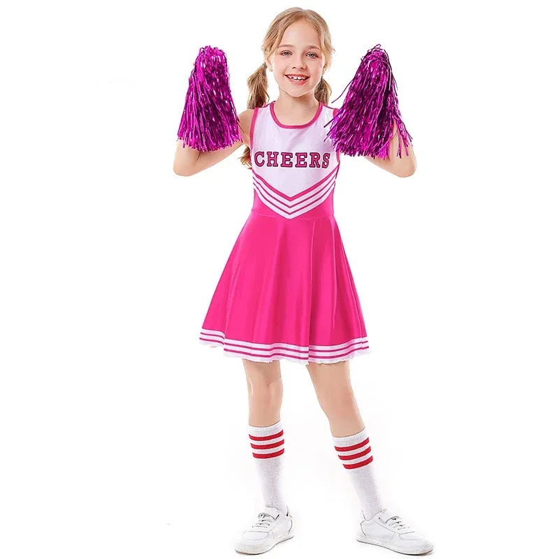 Costume de pom-pom girl mignon pour filles, uniforme de Football pour bébé, vêtements de fête de carnaval, ss13