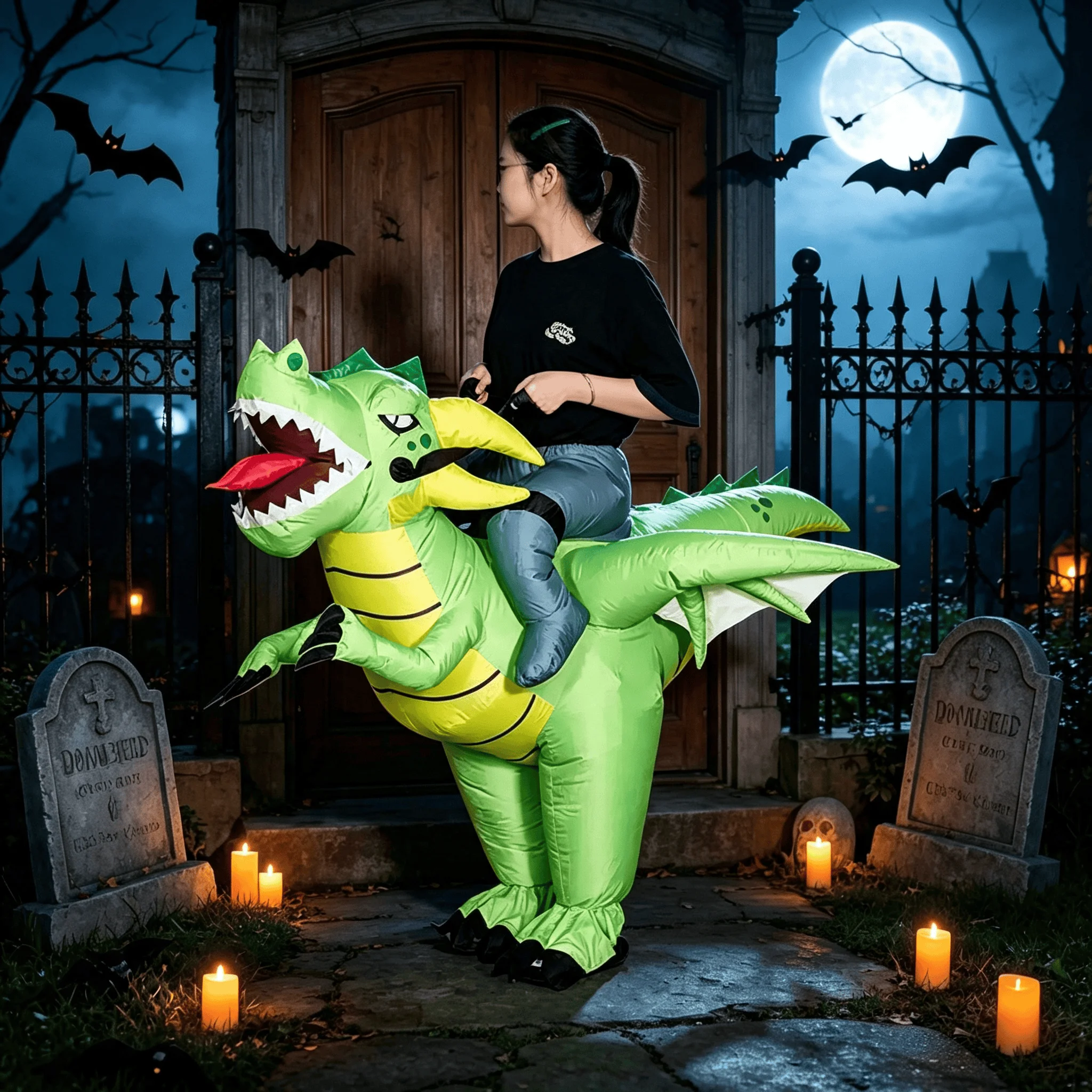 1 pcs Halloween Inflatable Dra - огляд і ціна Inflatable Dinosaur Costume Adult
