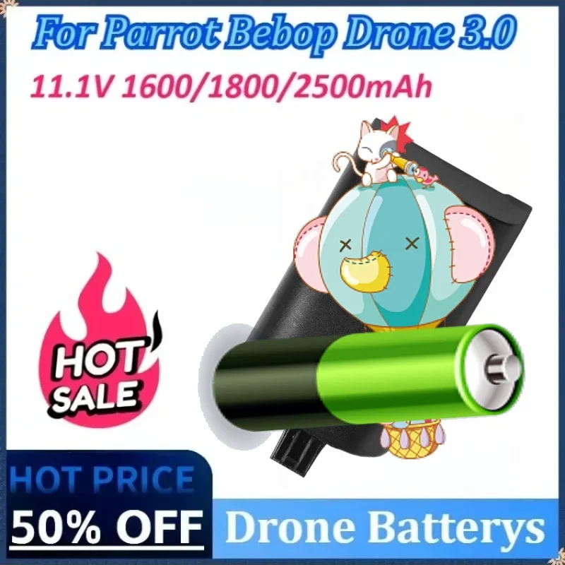 

Upgraded Lipo Battery 11.1V 1600/1800/2500mAh Outdoor Drone Backup Replacement Battery for Parrot Bebop Drone 3.0 Helicopter
