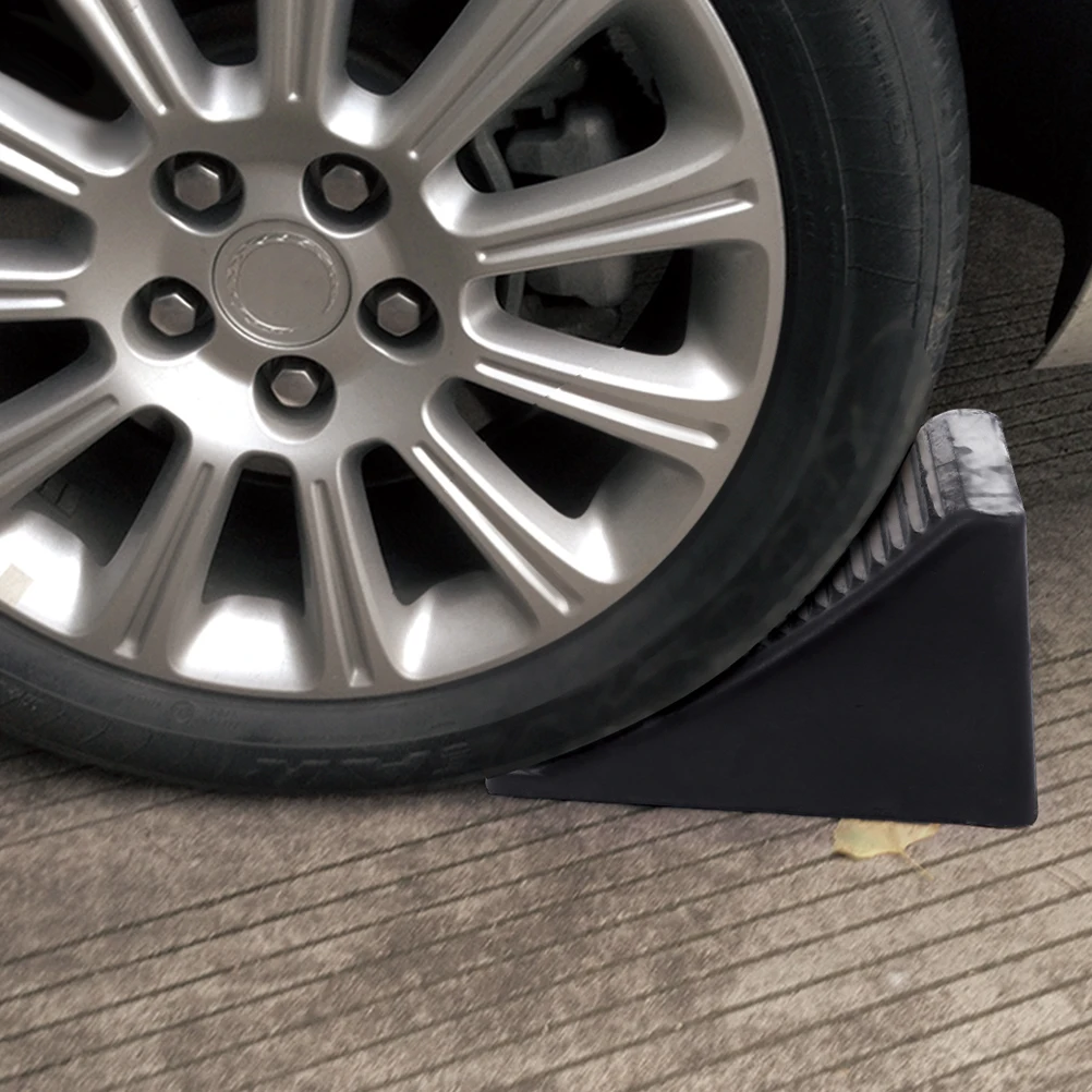 

2pcs Wheel Chocks Portable Rubber Stopper 10x10x16cm Heavy Duty Non Slip Truck Rv Trailer Blocks Safe Parking Car Accessories