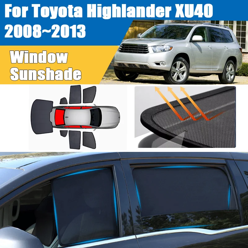 

Солнцезащитная шторка для окон автомобиля Toyota Highlander XU40 2008-2013, сетчатая, блокирующая УФ-лучи, для лобового стекла, автомобильные аксессуары