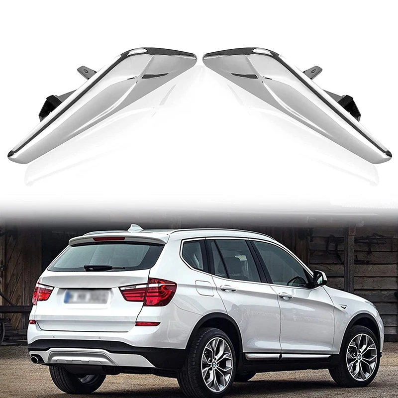 Left And Right Front Side Fender Chrome Trim Finisher 2 Pcs Replace 51117338570 51117338569 For BMW X3 X4 F25 F26 2013-2017