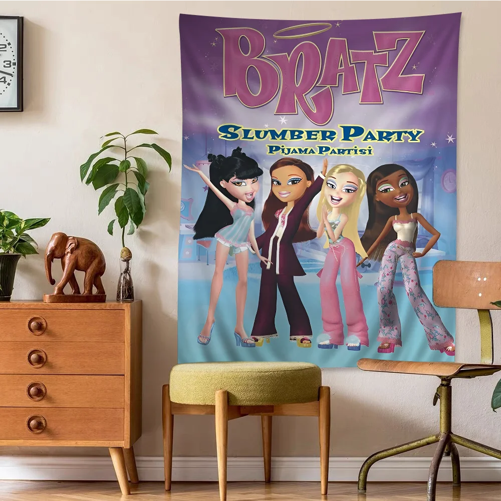 B-Bratz Movie TV Show Anime Anime Tapestry Hippie Flower Wall Carpets Dorm Decor Wall Hanging Home Decor