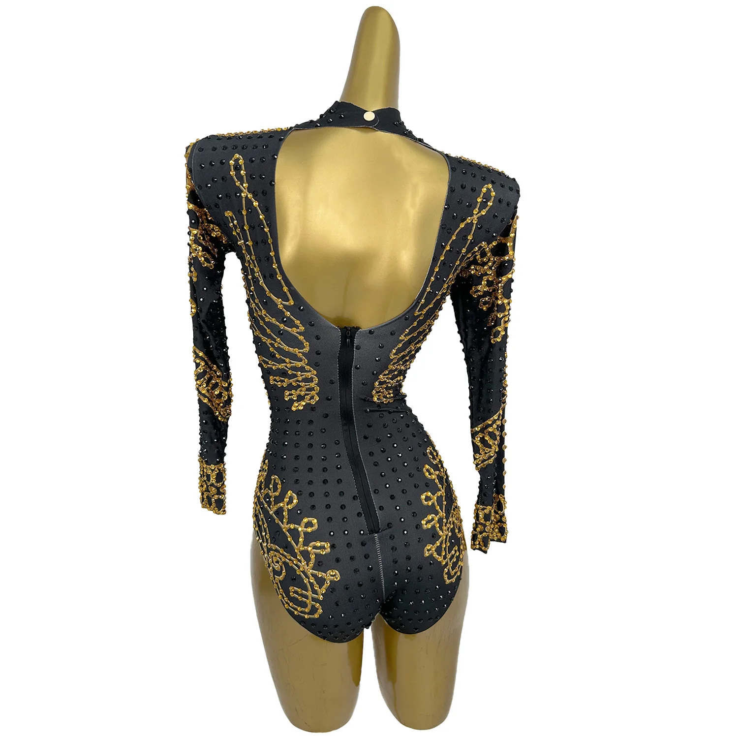 Sparkly Rhinestone Stage Performance Costume Spandex Stretchy Bodysuit Women Sexy Nightclub Bar Party Dancer Show Outfit Napolun