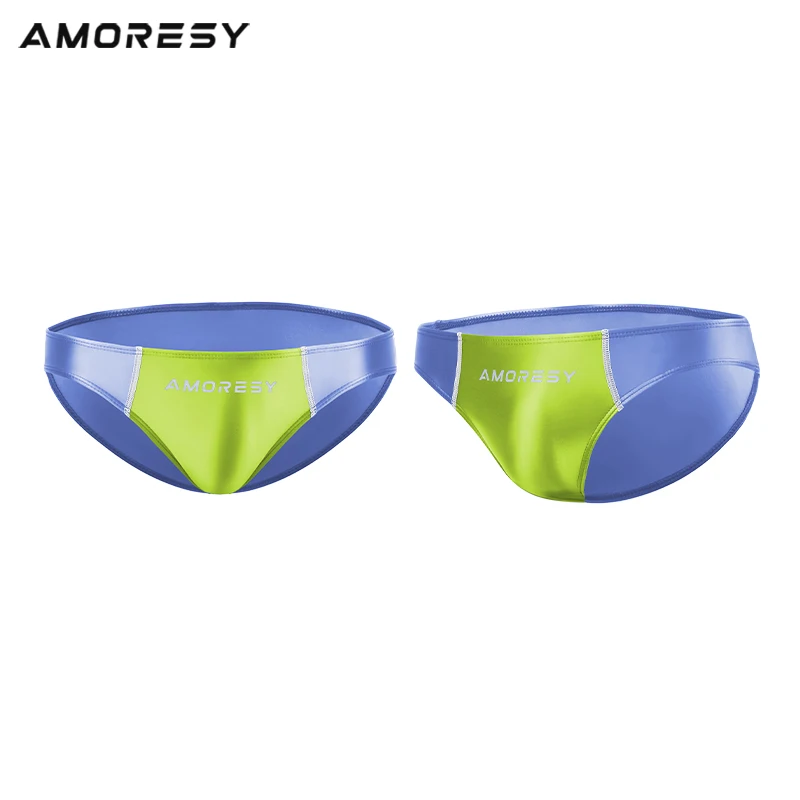 AMORESY Oceanus Collection Spandex Color Block Ultra Low Rise Swim Briefs