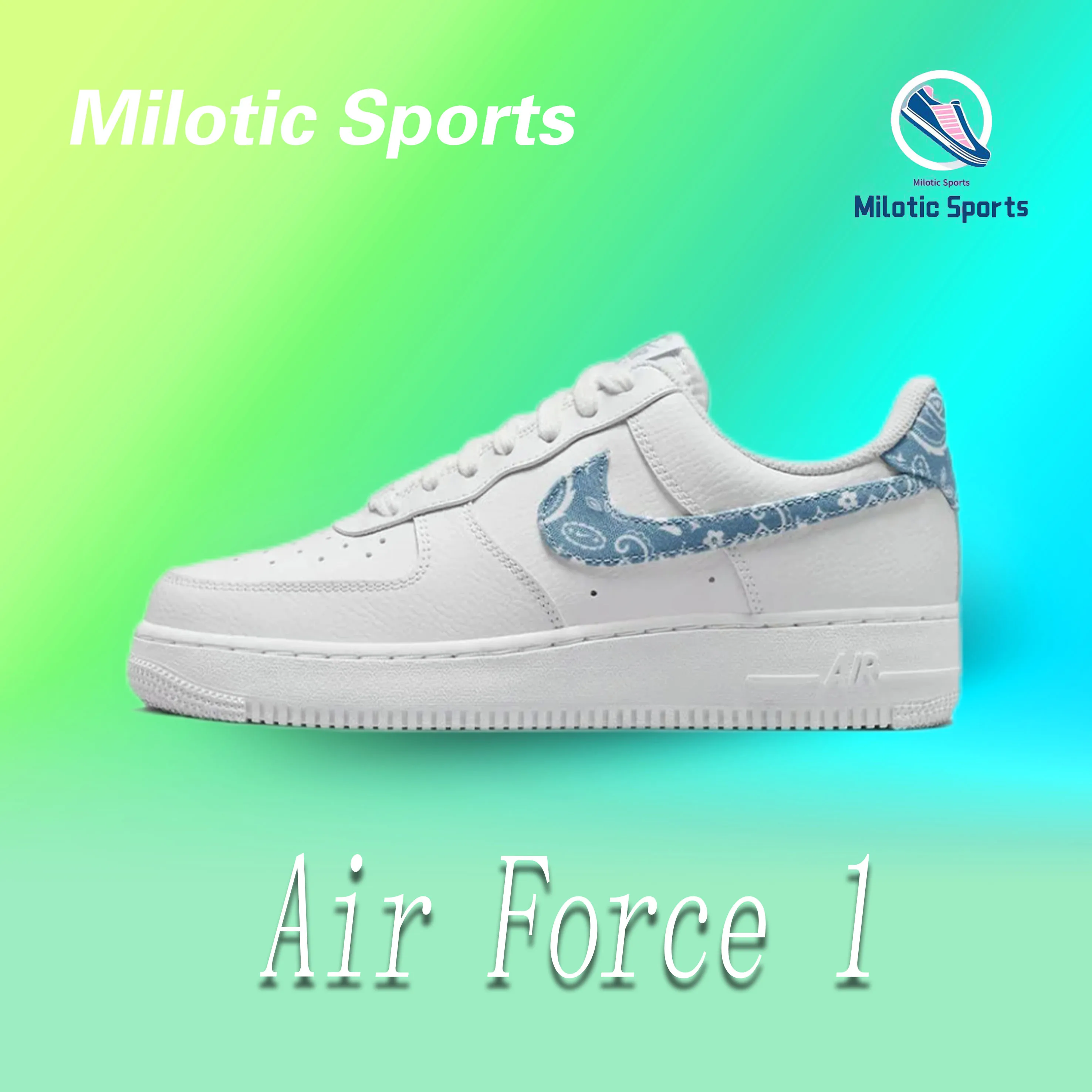 Nike Air Force 1'07 Essential anacardo flor antideslizante usable ligero zapatos bajos blanco verde