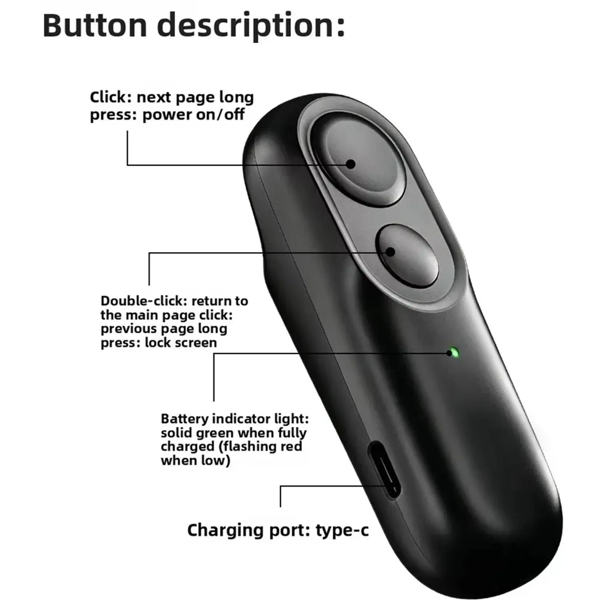 For XTEINK X4 Pro E-Reader Page Turner Bluetooth 5.4 Silent Screen Lock for XTEINK X3 X4 Remote Control Page Turning