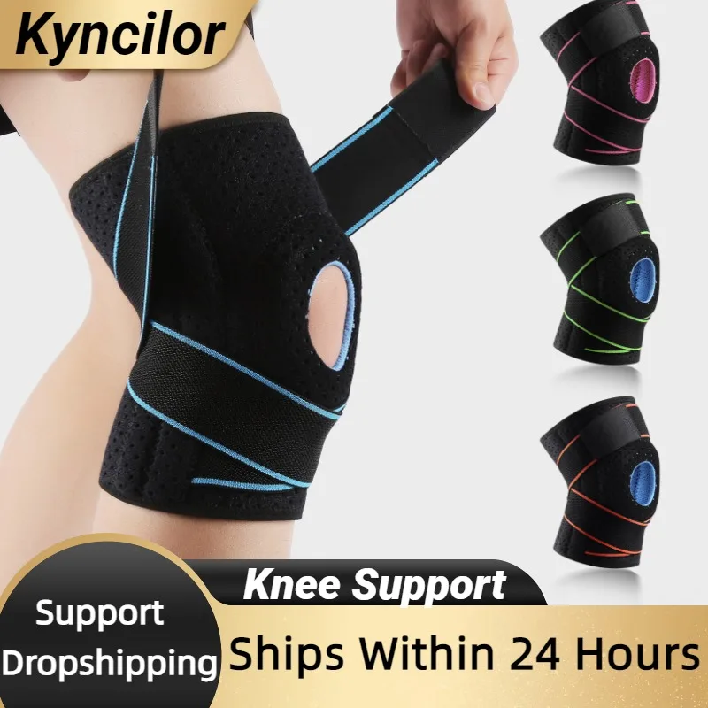 Fitness Kneepad Bandage Pressurized Elastic Knee Pads Arthritis Joints Protector Sports Gear Volleyball Knee Brace Protector