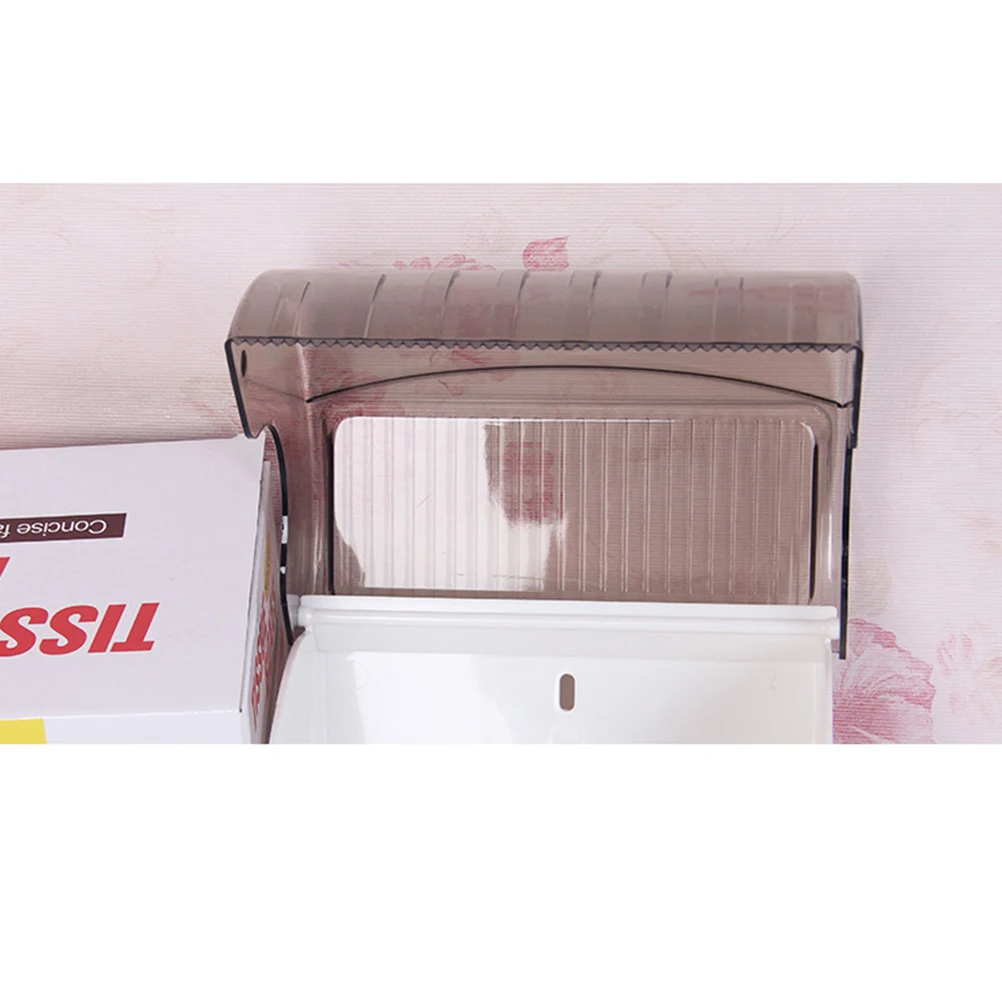 

Waterproof Tissue Holder Plastic Wall Mounted Toilet Paper Box Cover Hold Mobile Phone Keys Ashtray Glasses Easy Install Modern