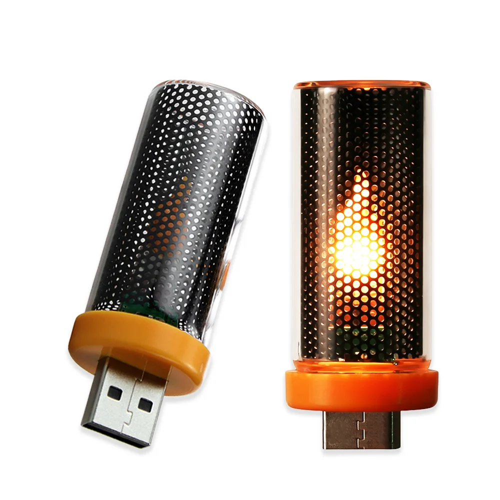 usb接続のダイナミックな炎を模した間接照明2個セット。サイバーパンク風のledナイトライト。車、ノートパソコン、デッキなどに持ち運び可能な炎を模したランプ。