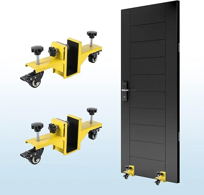 Zestaw do przenoszenia drzwi, 2 sztuki, pasuje do paneli o grubości od 0 do 1-7/8 cala, udźwig 800 funtów, wytrzymały stalowy zestaw do montażu drzwi do zastosowań komercyjnych i domowych.