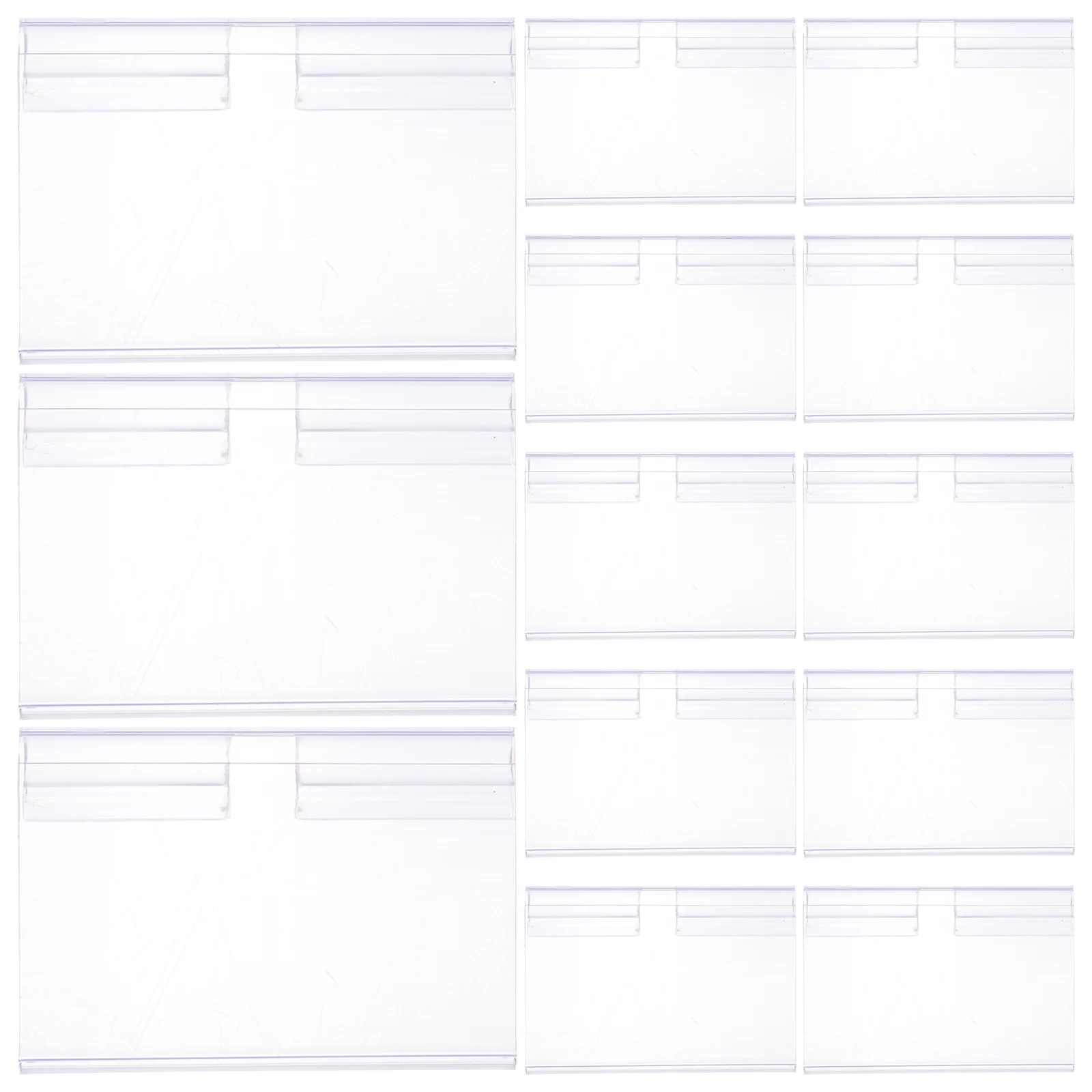 

50Pcs Stable Price Tag Holders Multifunctional Transparent Sign Display Stands for Shops Supermarkets and Retail Accessories