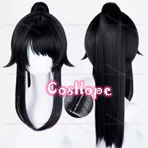 Ayano Aishi Cosplay Wig with Ponytail Yandere-Chan Black Wig Cosplay Anime Heat Resistant Synthetic Wigs for Halloween Costume