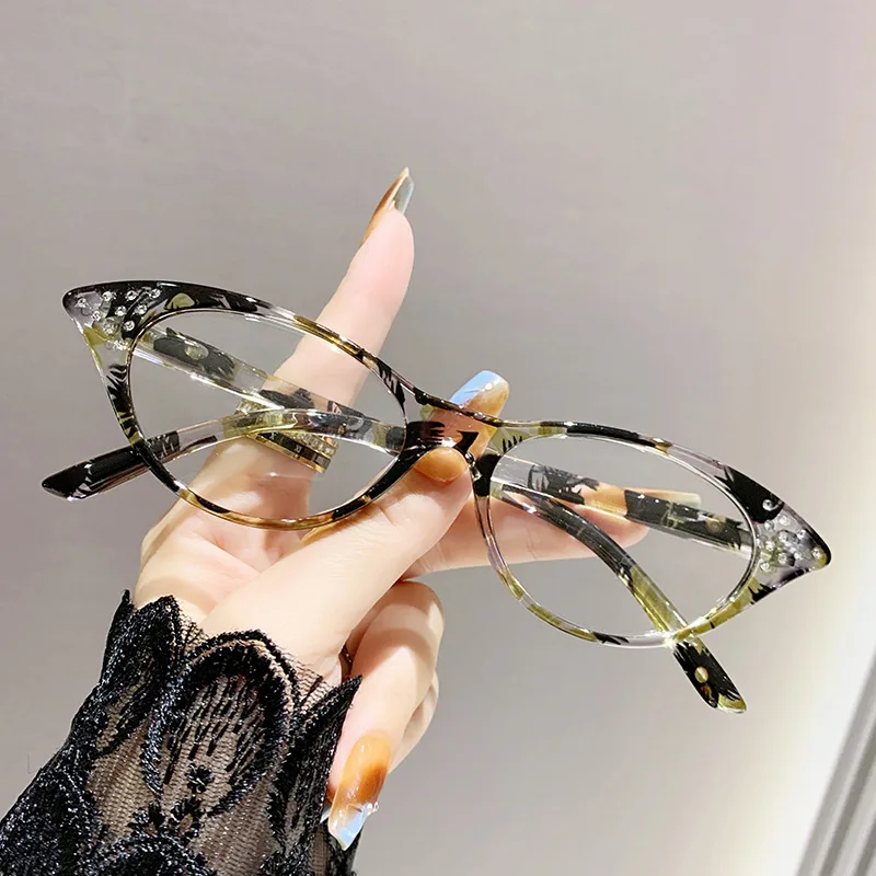 جديد نظارات القراءة رجل امرأة القط العين حجر الراين القراء للجنسين موضة حجب الضوء الأزرق النظارات الملونة النظارات