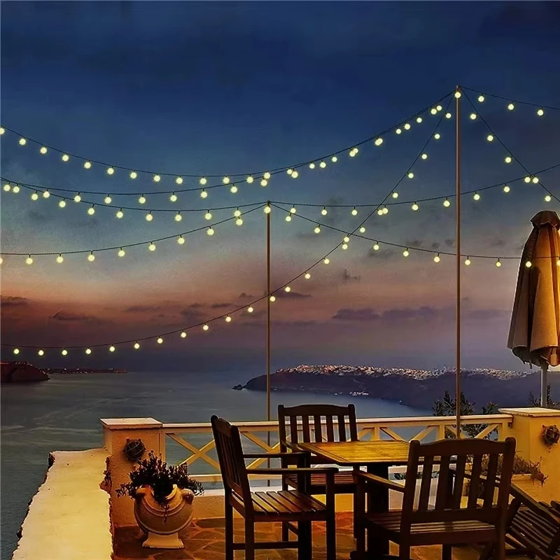 50LED Waterproof Solar String Lights with 8 Modes Globe Crystal Balls Fairy Lights for Outdoor Party Wedding Christmas Yard Deco