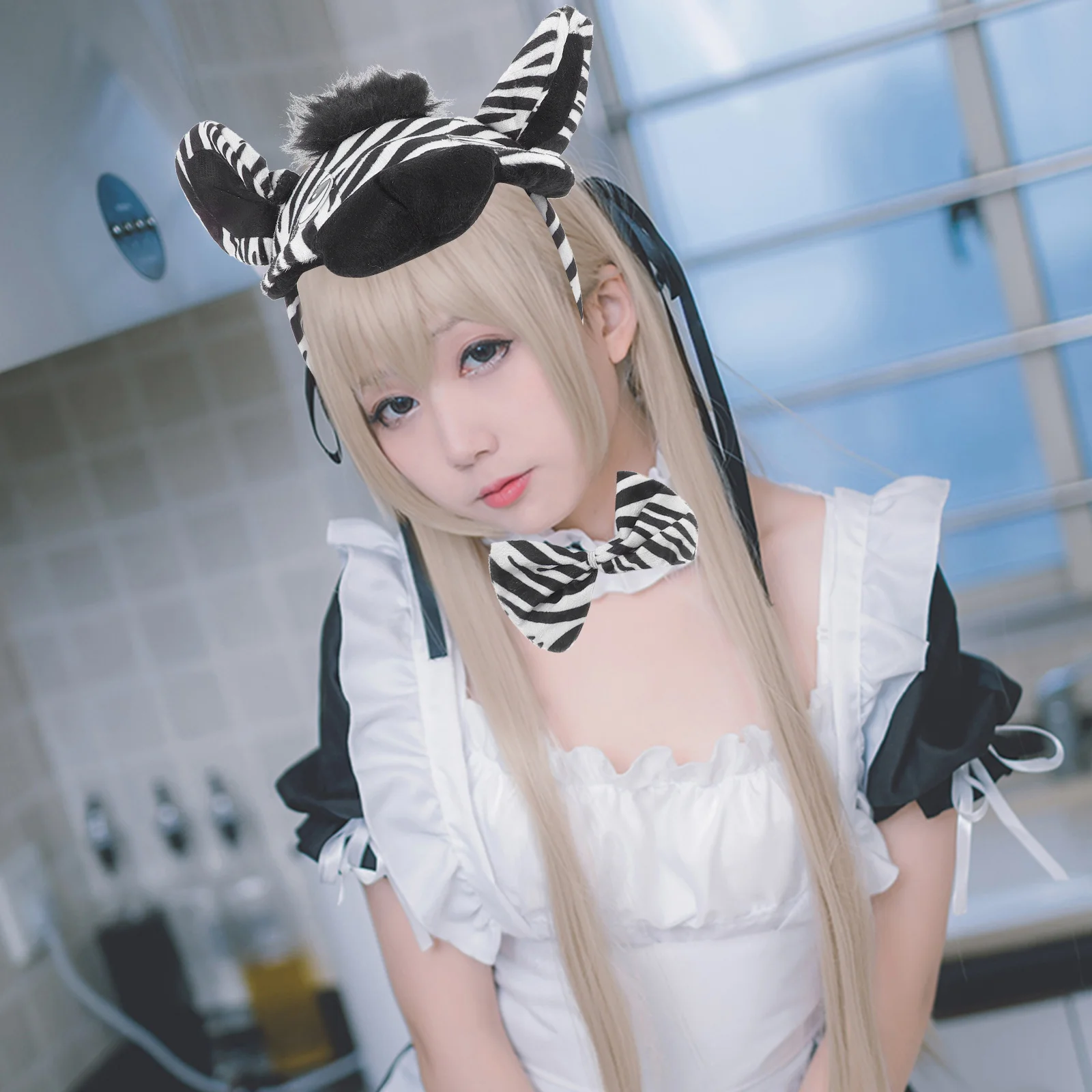 1 set set di costumi zebrati fascia per bambini guanti con papillon coda animale festa di Halloween accessori cosplay per bambini set cosplay di animali