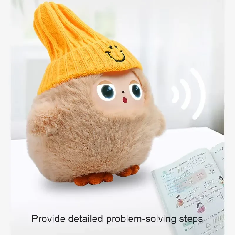 Jopark ODM Creative Cute AI Intelligent LED Display Eyes Plush Toys Kawaii Green Round Talking AI Plush Toys High-tech Toys