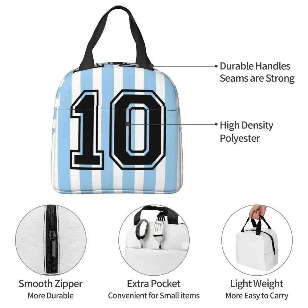 Argentina Flag Lunch Bag for Women Portable Thermal Insulated Argentine Football Gift Lunch Box Picnic Multifunction Food Tote