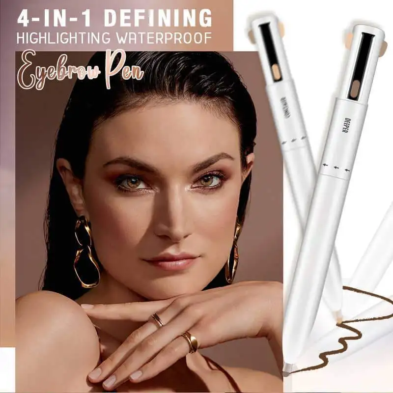 

4in1 Defining Highlighting Waterproof Eyebrow Pen Precise Brow Definer Long Lasting Waterproof Blonde Brown Eye Brow Makeup