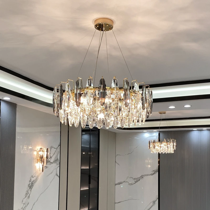 

Living Room Post-modern Chandelier Luxury Crystal Simple Atmosphere Dining Room Master Bedroom lamp High-end Pendant lights