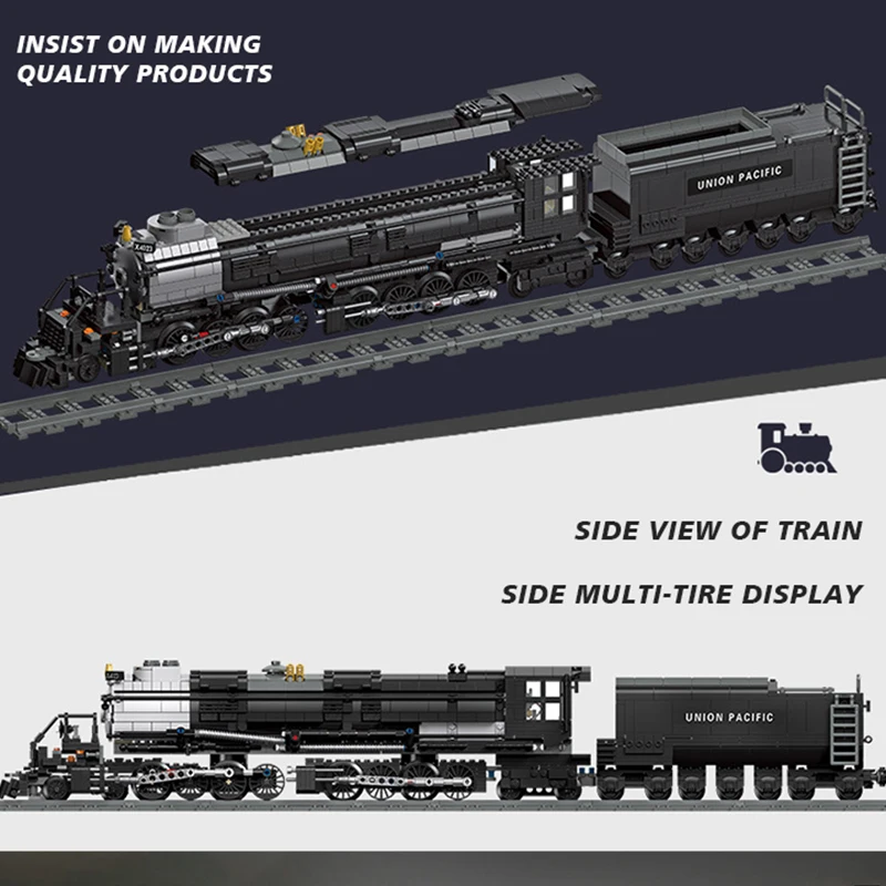 59005 1608 szt. Cegieł BIGBOY pociąg parowy klocki/ABS plastikowy zestaw do Model pociągu miejskiej/prezenty urodzinowe zabawki dla dzieci