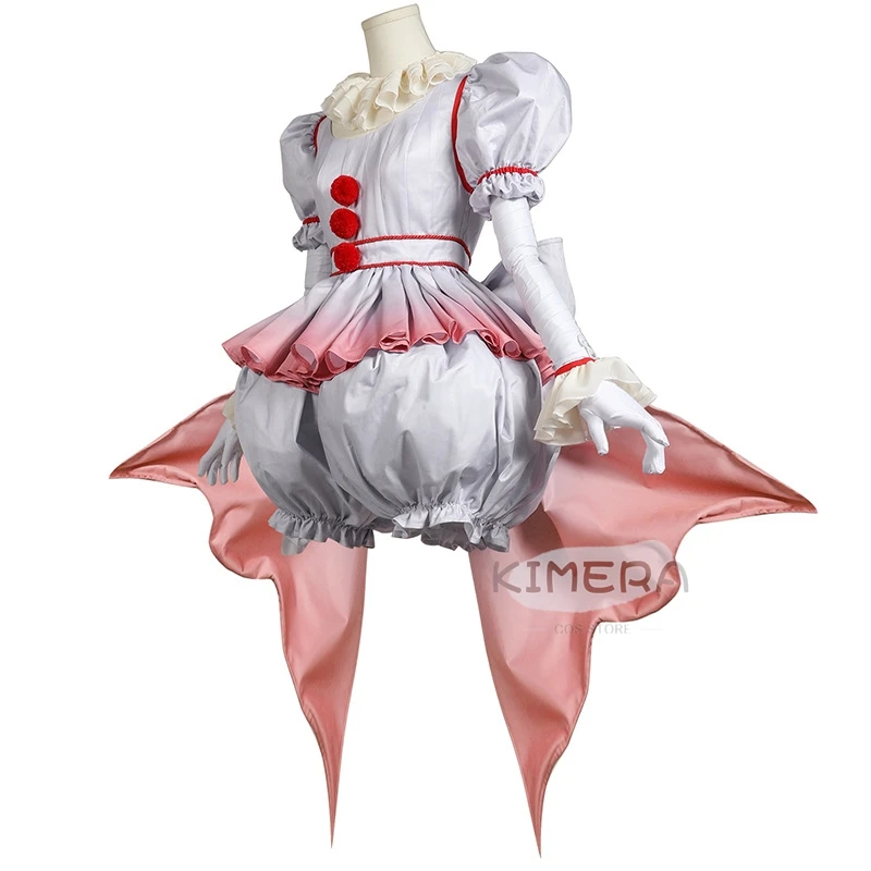 Disfraz de Pennywise, Vestido de Terror Lolita, Traje de Payaso para Halloween, Ropa de Carnaval para Hombres y Mujeres
