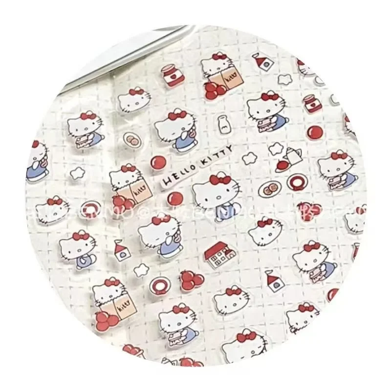 Pegatinas impermeables de Hello Kitty para niños, calcomanías transparentes bonitas de Sanrio Kulome, 4 piezas