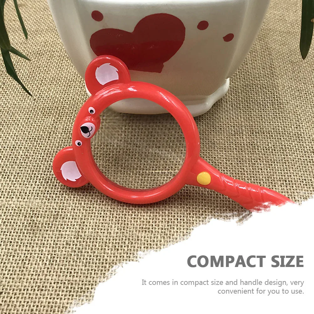 10 pçs lupa colorida crianças ferramenta de observação dos desenhos animados lente portátil para a natureza ao ar livre