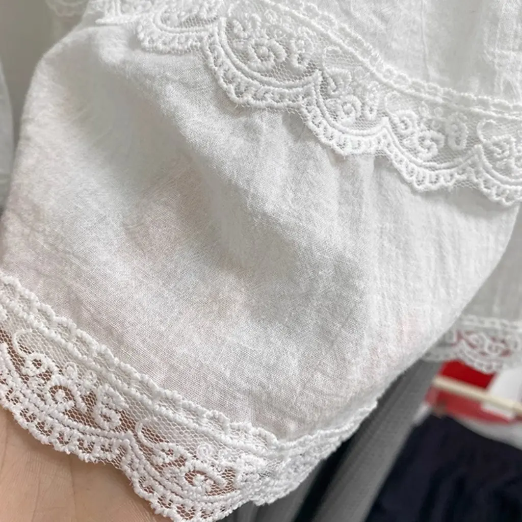 

High Waist A-Line Skirt for Women White Lace Ballet Style Slimming Look Cake Skirt Slightly Fat Mm Summer New
