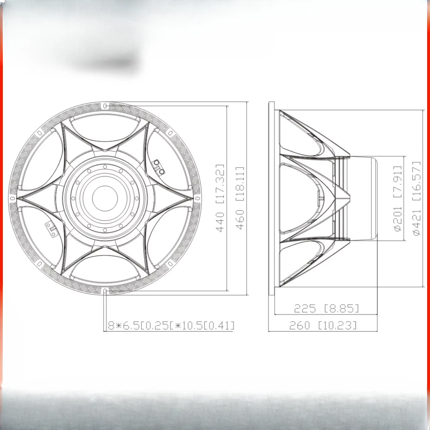 Subwoofer grande perfurado AES de 18 polegadas 2100W com ímã de neodímio de bobina de voz de 6 polegadas