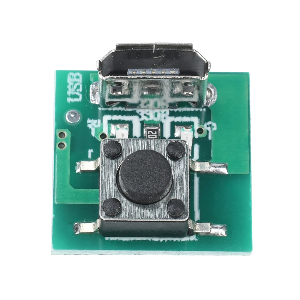 DC3.7~4.2V Flashlight Driver Control Board Pushbutton Switch 2-speed Dimming Micro USB Interface For 3~5W LED Light