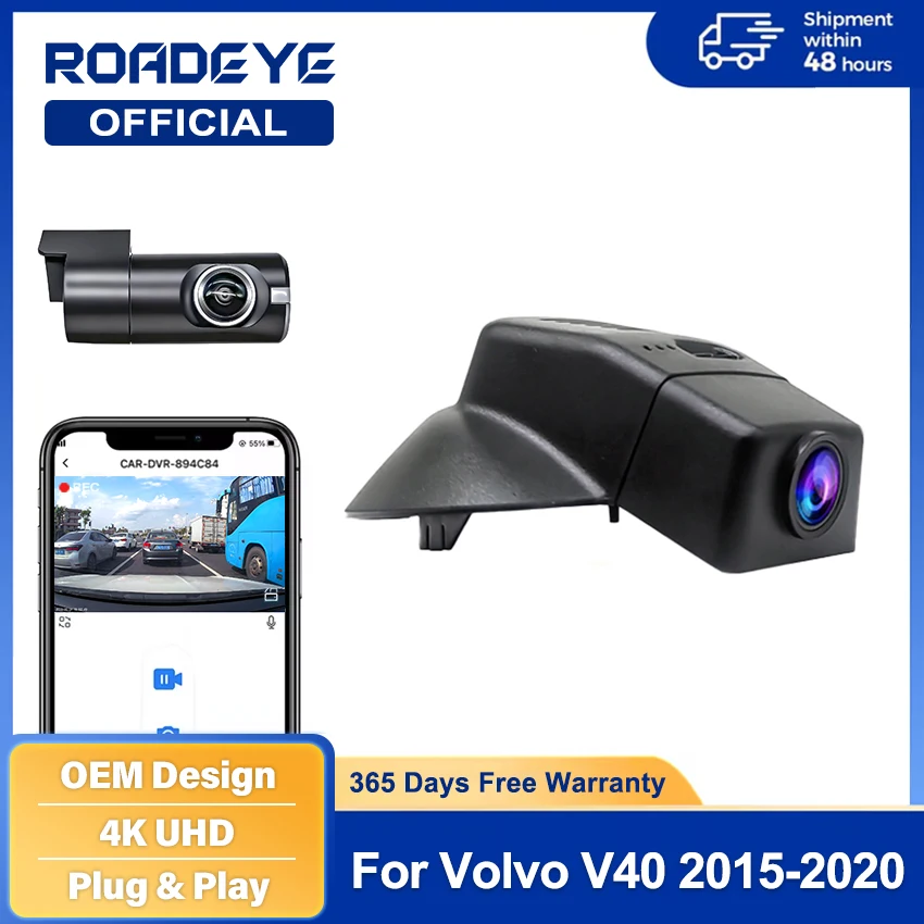 

HD 4K 2160P Dash Cam Camera Car DVR Video Recorder For Volvo V40 2015 2016 2017 2018 2019 2020 Night Vision WiFi Monitor Dashcam