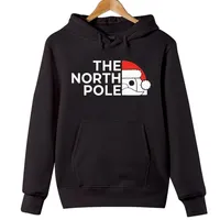 2025 North Pole Christmas Hoodie Funny Santa Claus Sweatshirt Festive Holiday Jumper Xmas Gift for Men Women HOODIE