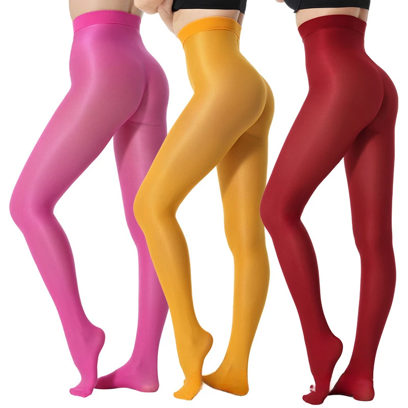 

Shaping Tights Gymnastics Socks Aerobics Shiny Socks Cross-Border Hot Selling European and American Large Size XXL 70D Reflectiv