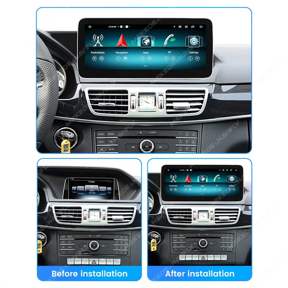 Navifly android 14 carplay all-in-one für mercedes e-klasse w212 s212 auto multimedia player android auto stereo 4g dsp auto radio – Detail 6