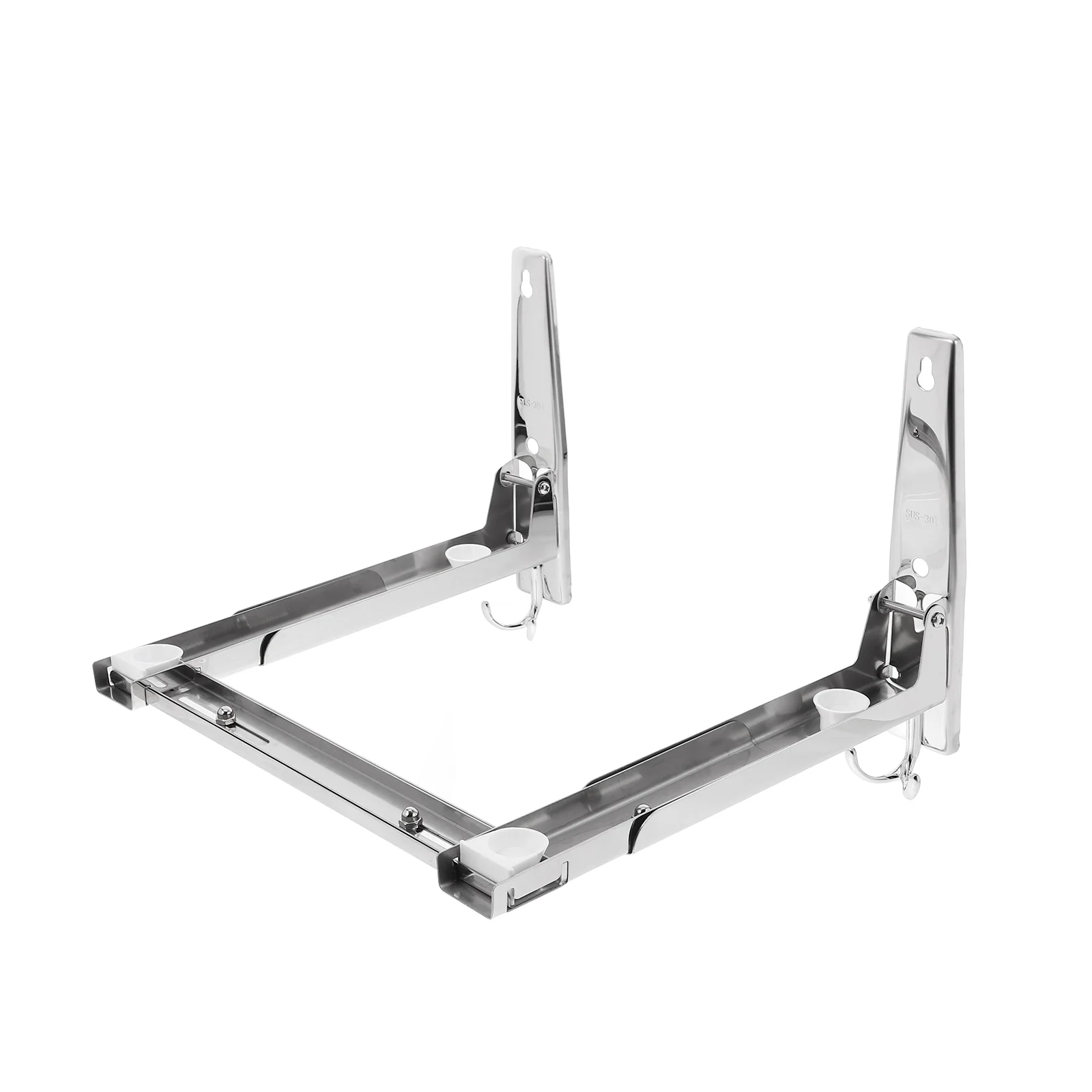 Microwave Oven Wall Bracket Storage Mount Adjustable Shelf Retractable 304 Stainless Steel