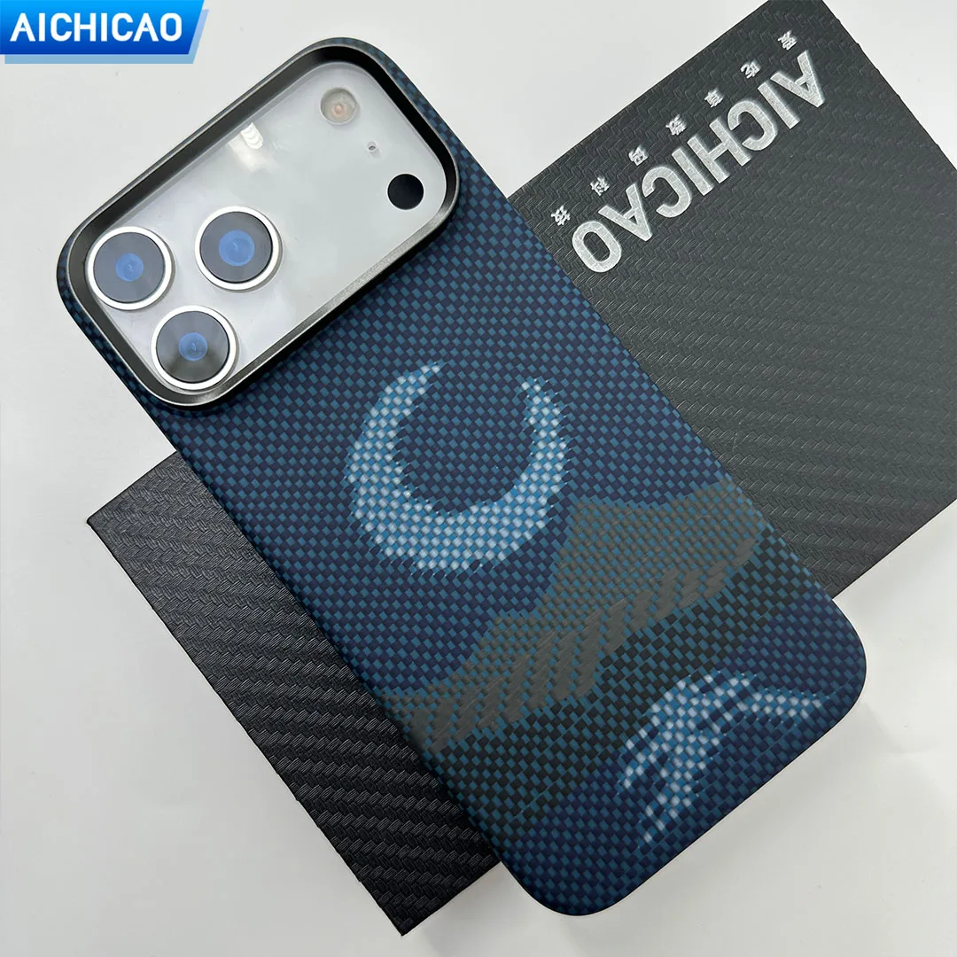 

Чехол для телефона ACC-Real из углеродного волокна для iphone 17Pro/17ProMax с ультратонким арамидным волокном Magsafe Moon Shell