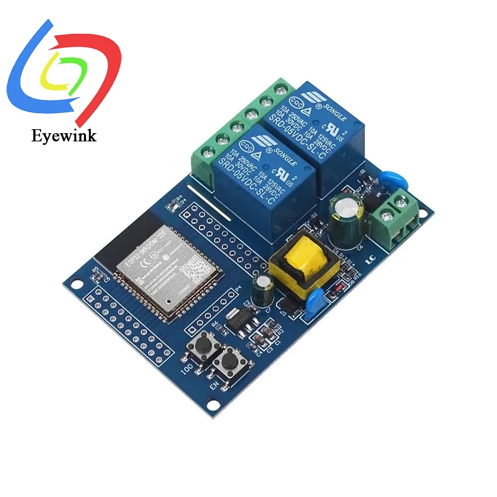 AC220V Powered ESP32 Wifi and Bluetooth Dual-channel Relay Module ESP32 Secondary Development Board