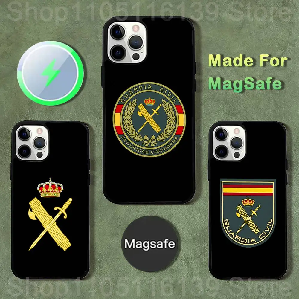 

Чехол для телефона с гражданской эмблемой испанской гвардии для iPhone 17,16,15,14,13,12,11, Pro, Max, Plus, Mini, SE4, E с магнитной беспроводной зарядкой Magsafe
