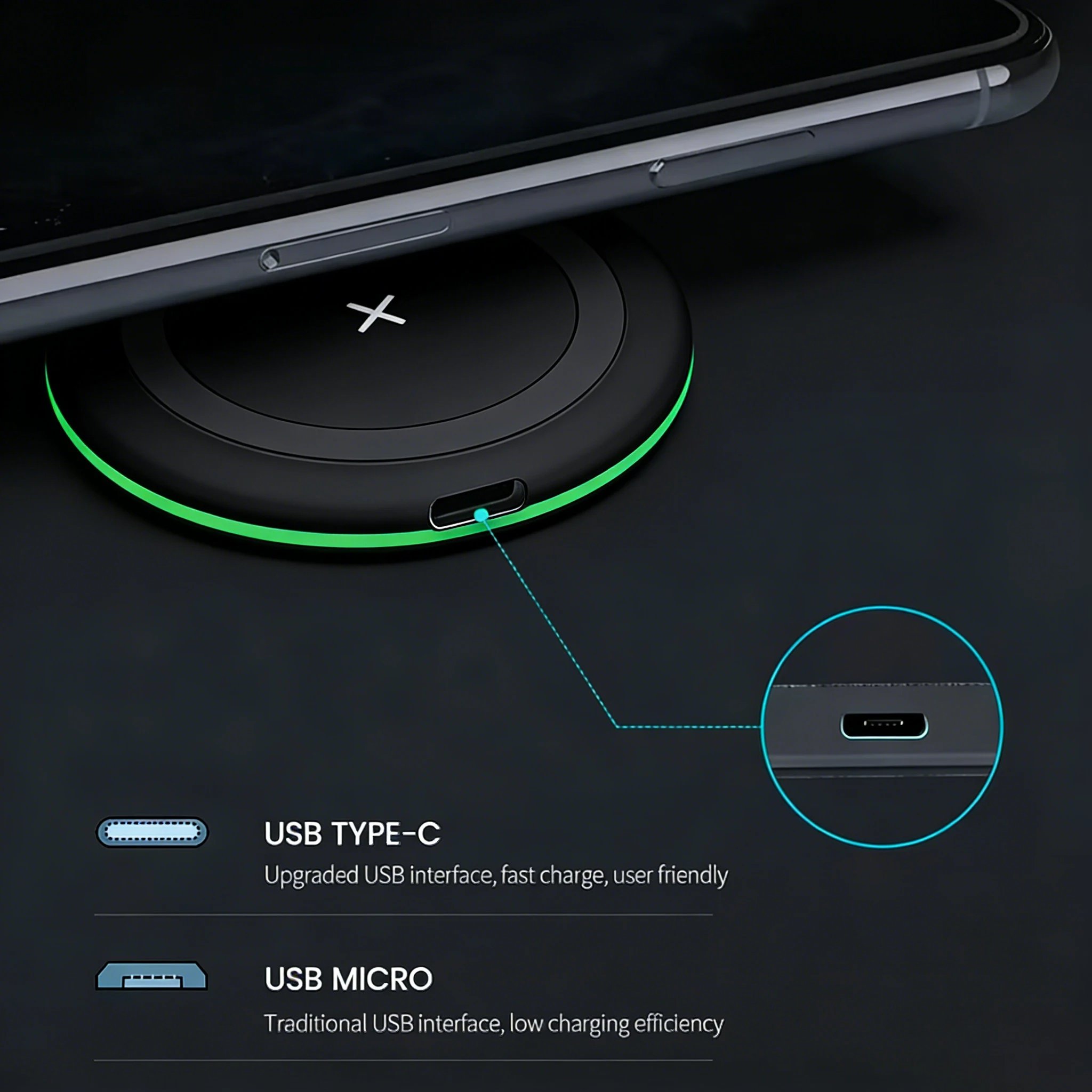 2 in 1 LED Wireless Charging Stand, Fast Charger Base Compatible with iPhone 8/12/13/14/15/16/17 Pro Max, Xiaomi Phones