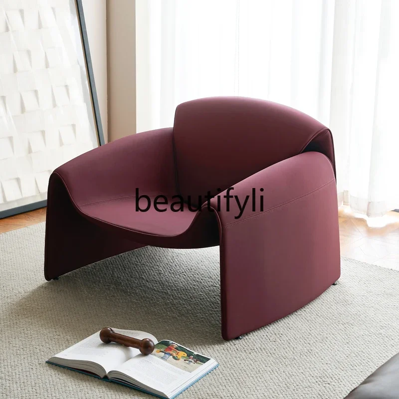 Italian minimalist crab chair classic curved single sofa leisure chair