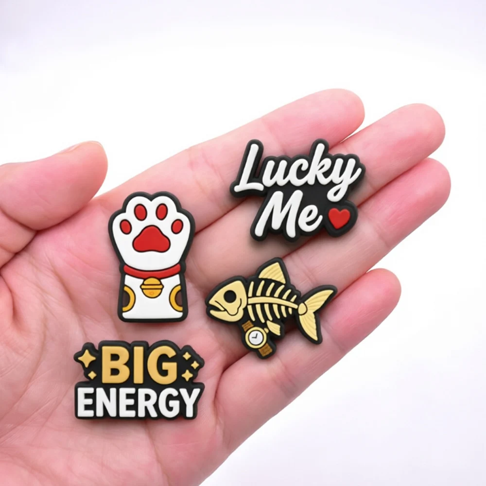 28-116Pcs Lucky Manifest Croc Charms Set PVC Shoe Charms Four Leaf Clover Koi Fish Jackpot Money Fortune Decorations Gift