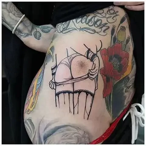 

Сексуальная задница, черная стриптизерша для девочек, временная татуировка, готическая боди-арт, талия, рука, рука, водонепроницаемая поддельная татуировка, наклейка для женщин и мужчин