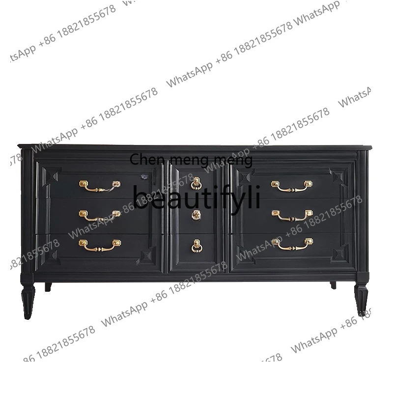 

Solid wood chest/retro large-capacity storage cabinet/French living room household side cabinet H