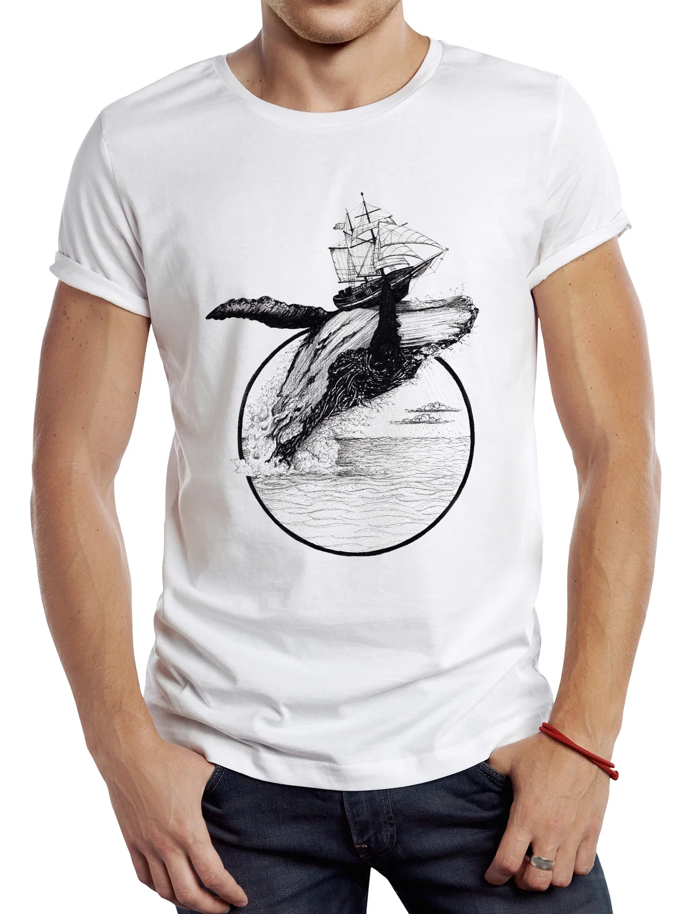 TEEHUB-T-shirt rétro pour homme, requin baleine, graphique, soleil de l'océan, sport grill, vintage, requins de mer, décontracté