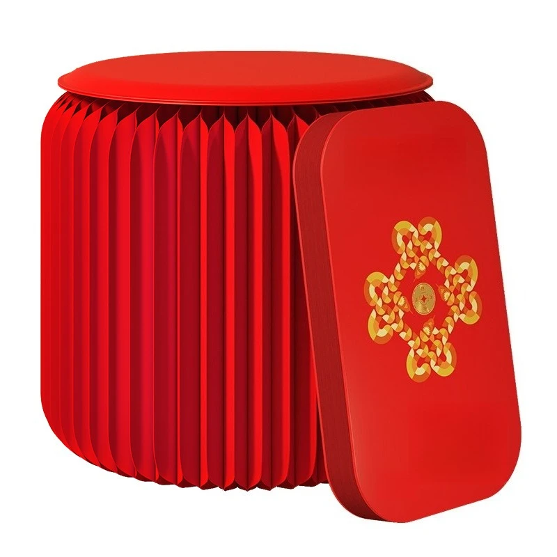

Red Chinese-style small stool, small chair for household use