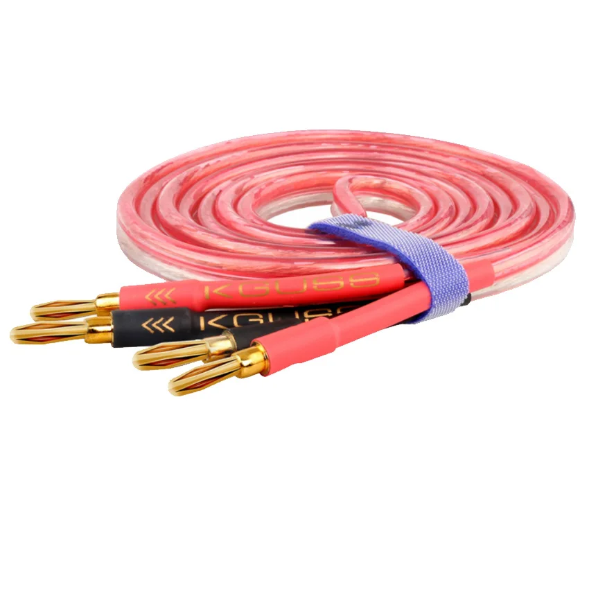 

T35C HiFi Gold Plated Speaker Cable High-End 4N Speaker System Oxygen-Free Pure Copper with Banana Plug 1Meter