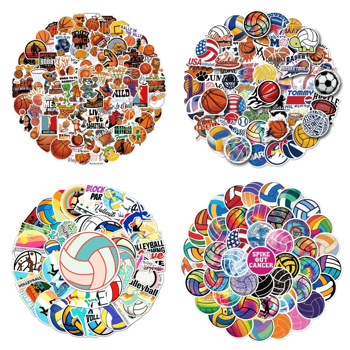 10/30/50/PCS Volleyball Basketball  Sticker Decoration Skateboard Helmet Laptop iPad Refrigerator Waterproof Sticker Wholesale